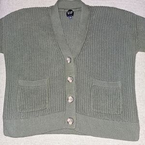 GAP Olive Button-Up Cardigan